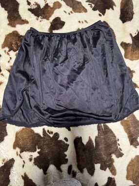 vassarette Black Mini Slip with Elastic Waist
